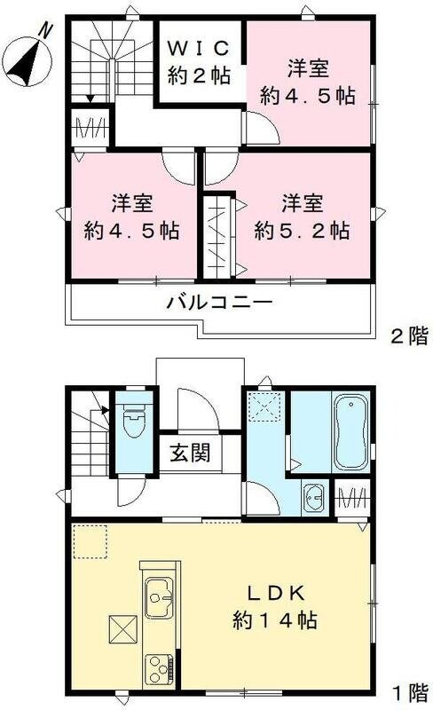 三室戸建の物件間取画像