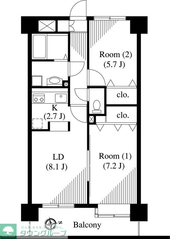 バーディーテラス仲町の物件間取画像