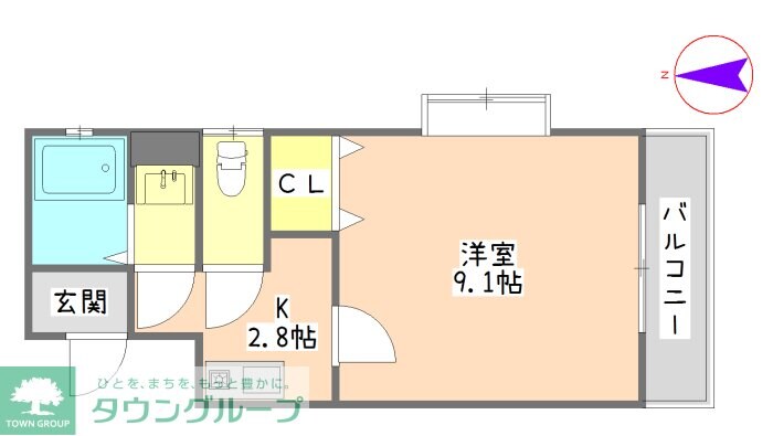 タウンコートワラビの物件間取画像