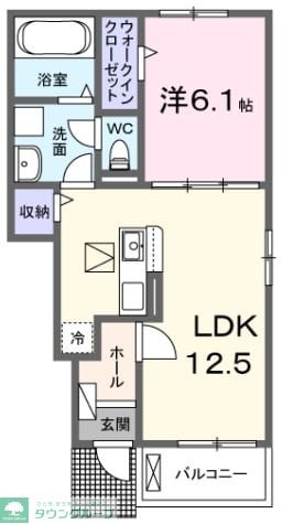 エレガンス田名Bの物件間取画像