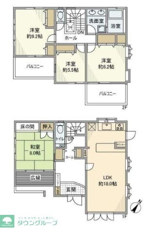 下小山田町戸建の物件間取画像