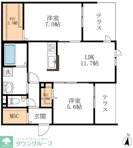 プライア桜山の物件間取画像