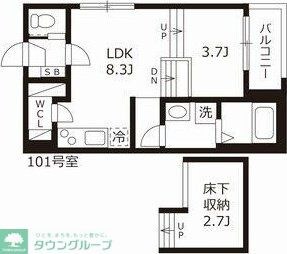 ハーモニーテラスティーエイチの物件間取画像