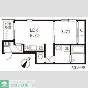 グランツ松葉町の物件間取画像