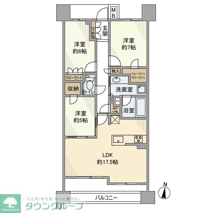 プラウドタワー名古屋久屋大通公園の物件間取画像