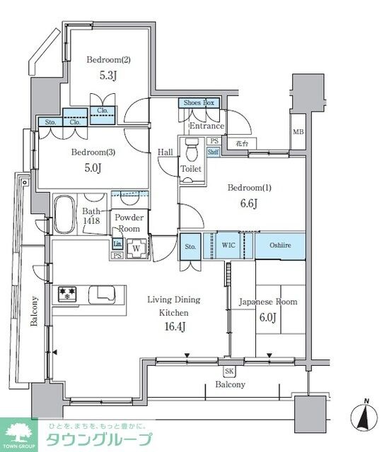 パークアクシス金山WESTの物件間取画像