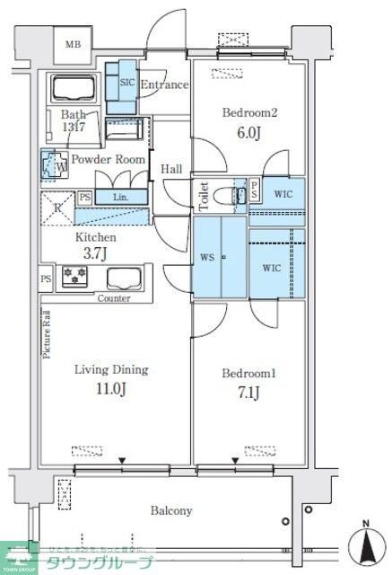 ベルヴュコート名古屋則武の物件間取画像