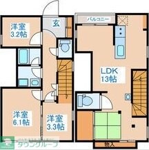 SILVERADO方南の物件間取画像