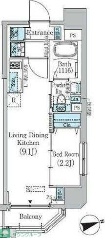 プライムブリス東中野駅前の物件間取画像