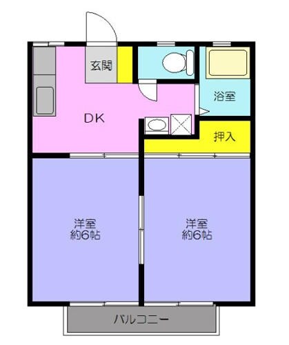 霞サンハイツAの物件間取画像
