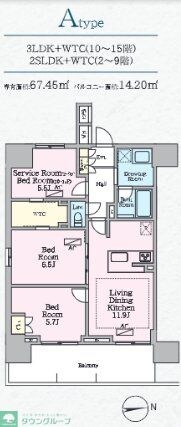 ラグゼナ八王子寺町の物件間取画像