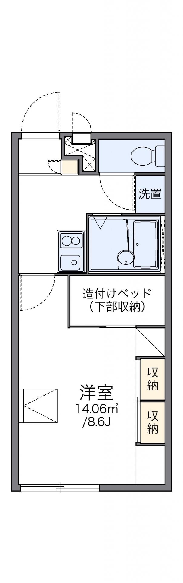 レオパレスいちごAの物件間取画像