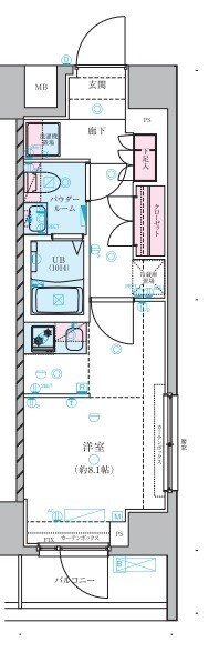 GENOVIA両国VI green veilの物件間取画像
