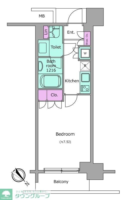レジディア月島IIの物件間取画像