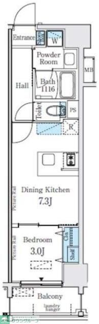 シーズンフラッツ錦糸町WESTの物件間取画像