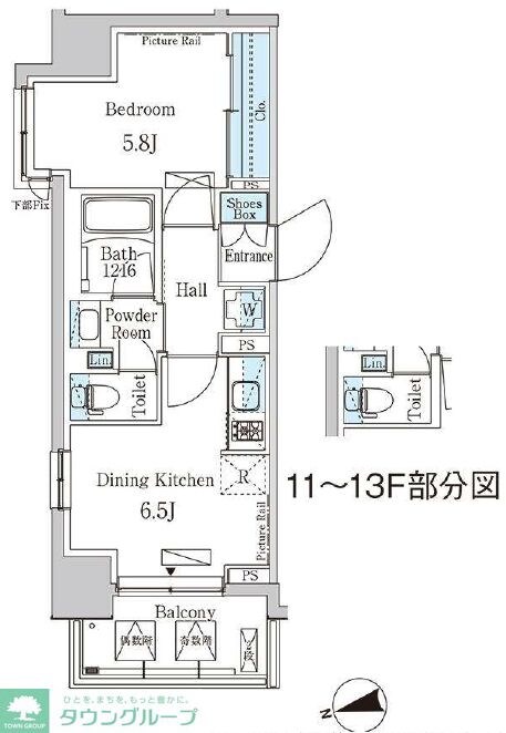 パークアクシス門前仲町イーストの物件間取画像