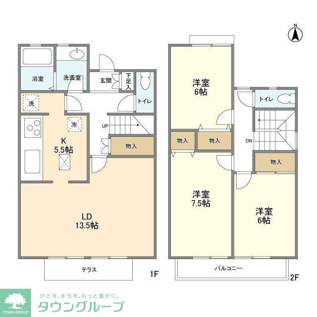 バイオレットコートA棟の物件間取画像
