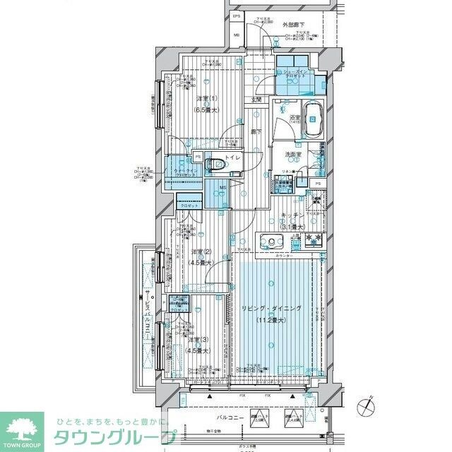 グランカーサ北浦和の物件間取画像