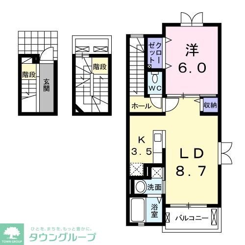 ランドロードU E棟の物件間取画像
