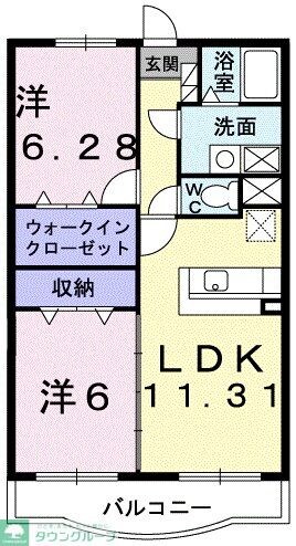 リズ センティア Bの物件間取画像