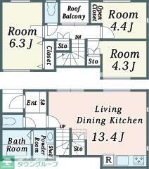 Rear Fortress 北浦和Bの物件間取画像