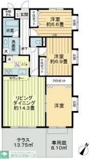 ライオンズマンション船橋飯山満台二番館の物件間取画像