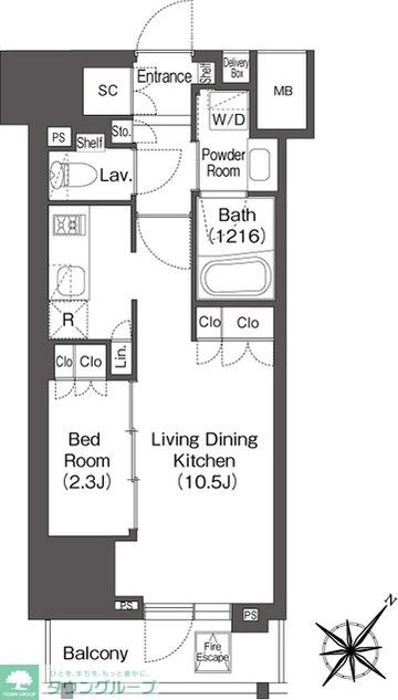 レフィールオーブ代々木の物件間取画像