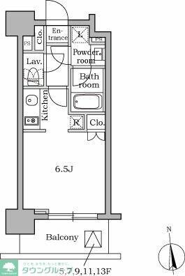 レジディア三軒茶屋の物件間取画像