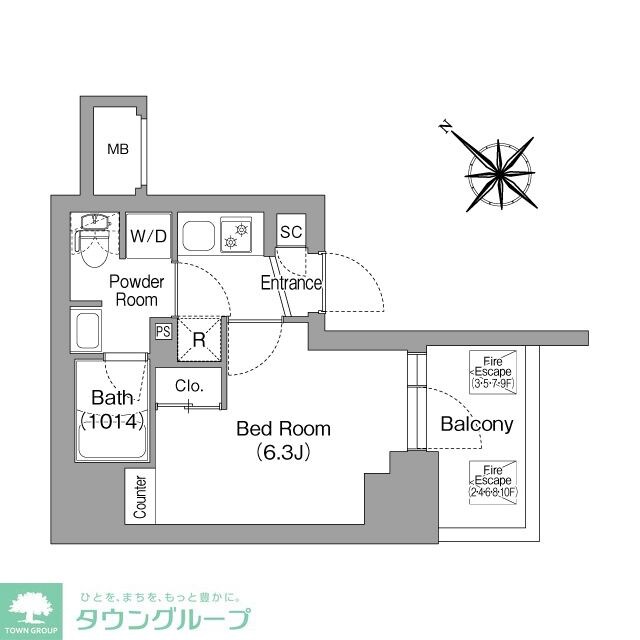 コンフォリア・リヴ横浜平沼の物件間取画像