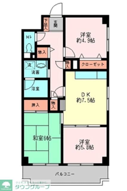 メゾンデフォンティヌの物件間取画像