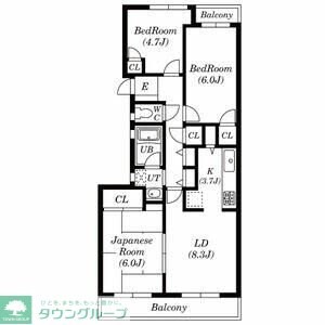 サンヒルズ上大岡Bの物件間取画像
