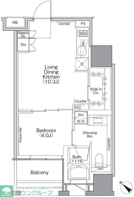 ザ・パークハビオSOHO横浜関内の物件間取画像
