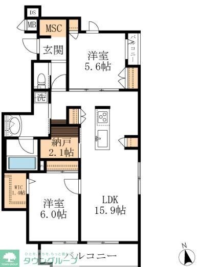 プランドール大幸の物件間取画像
