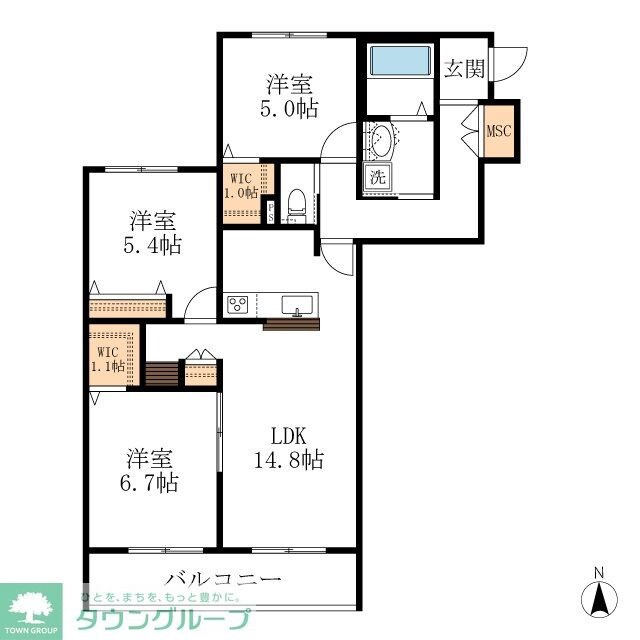 メゾン天白公園東Eの物件間取画像
