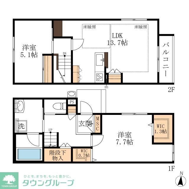 Calme Bois 鶴舞の物件間取画像