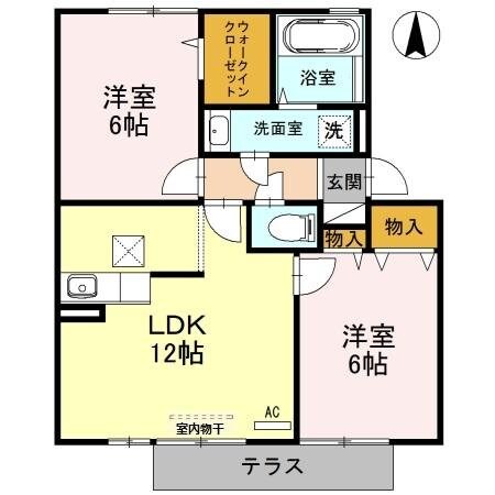 カームヒルズ Aの物件間取画像
