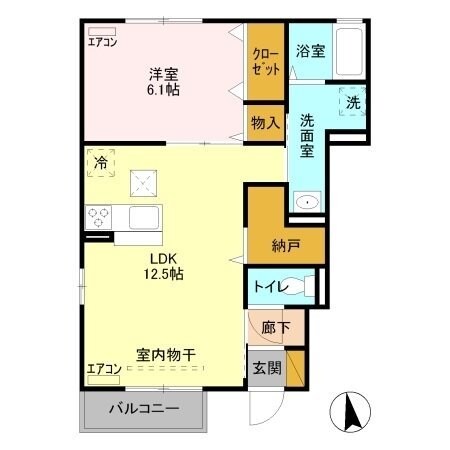 ドエル福島 Bの物件間取画像