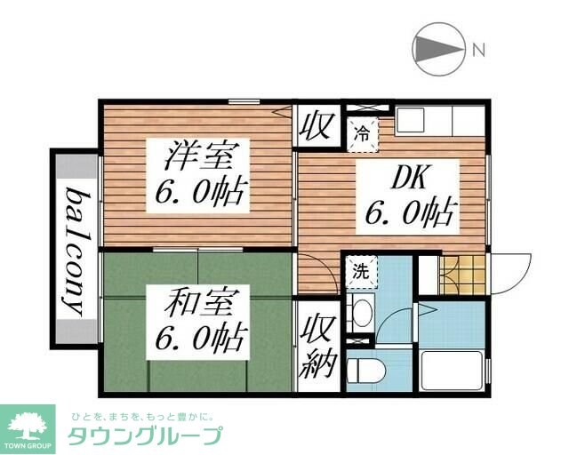 セジュール箕郷B棟の物件間取画像