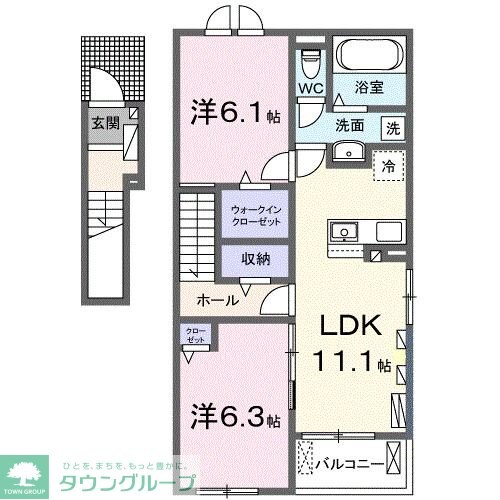 クレイドル下斎田Bの物件間取画像