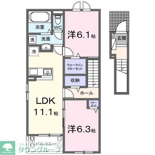 クレイドル下斎田Cの物件間取画像