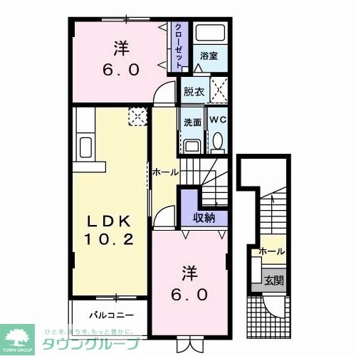 テラス田園Bの物件間取画像