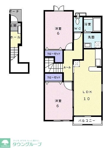 ハッピーワンAの物件間取画像