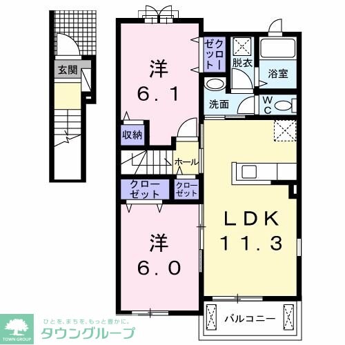 ロザージュ Bの物件間取画像