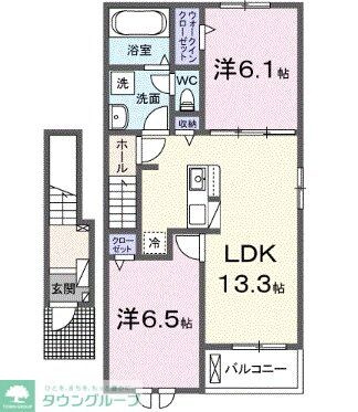 リラクスィング プレイスの物件間取画像