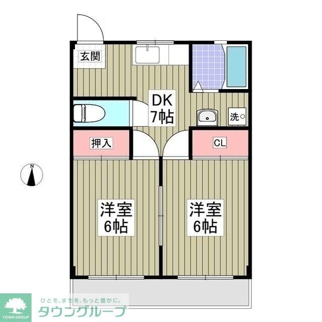 上里ハイツAの物件間取画像