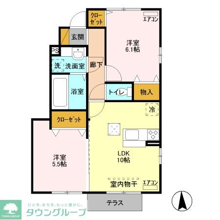 ランプリール Bの物件間取画像
