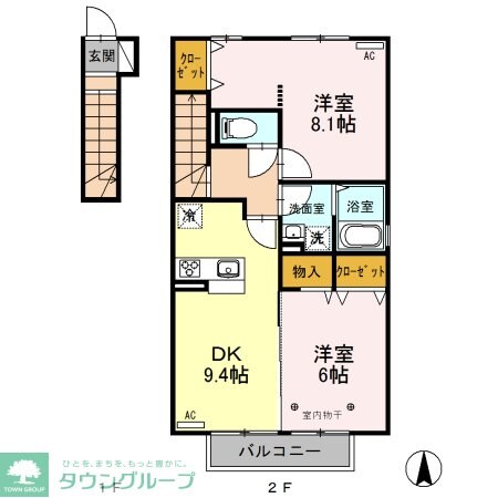 セジュールラソワ Aの物件間取画像