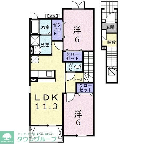 ひまわり Aの物件間取画像