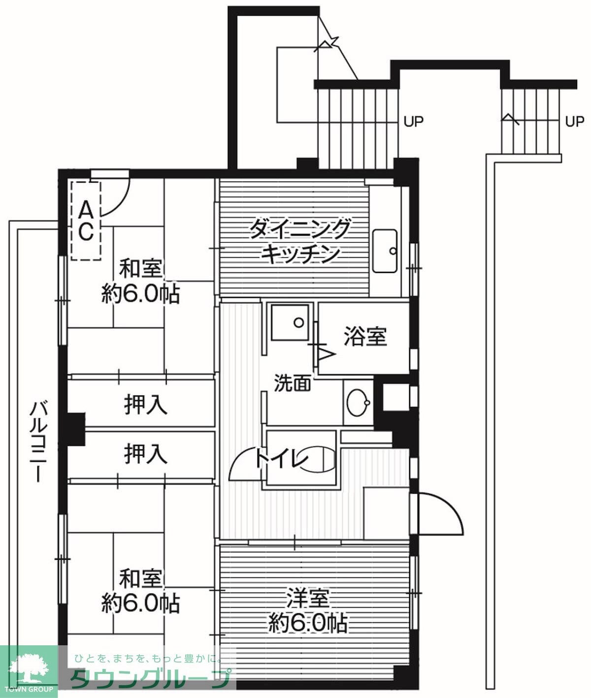 ビレッジハウス田谷1号棟 (204号室)の物件間取画像