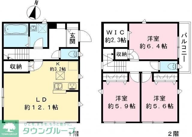 草加市金明町戸建の物件間取画像